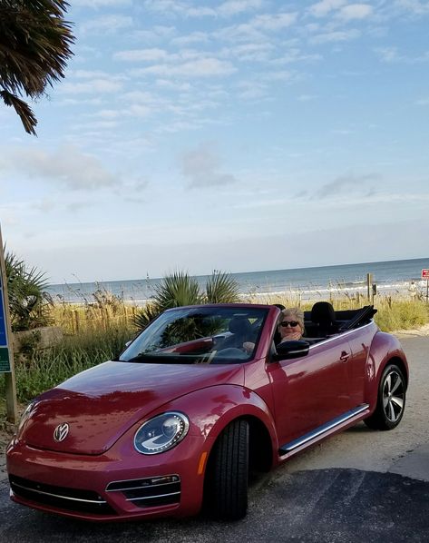 Red Volkswagen Beetle Convertible, Cool First Cars, Red Beetle Volkswagen, Red Bug Car, Volkswagen Beetle Aesthetic, Red Volkswagen Beetle, Red Convertible Car, Convertible Beetle, Bug Volkswagen