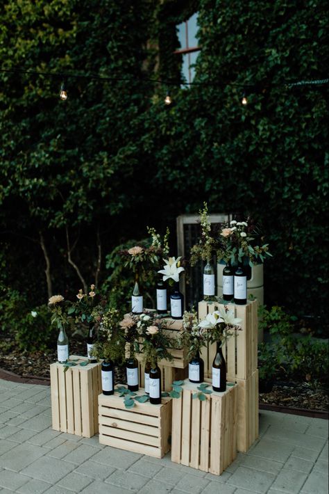 Wine Bottles Aesthetic, Wine Bottle Seating Chart, Wine Bottle Wedding Decor, Tuscan Wedding Theme, Winery Party, Winery Wedding Decorations, Christmas Wedding Themes, Wedding Wine Bottles, Wedding Lookbook