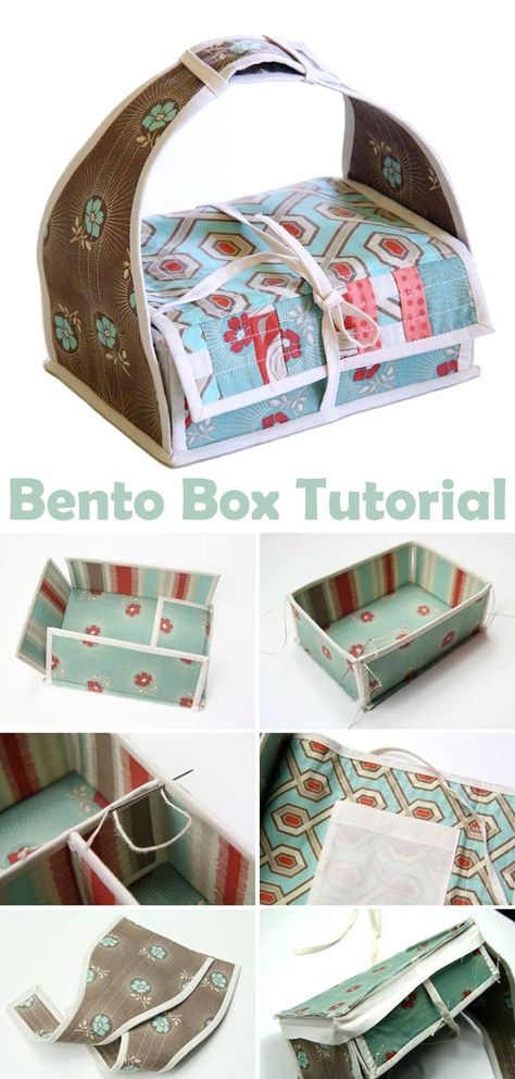 Bento Lunch Bag DIY Tutorial Bento Lunch Bag Pattern, Lunch Box Bag Pattern, Lunch Bag Diy, Box Bag Pattern, Japanese Lunch Bag, Lunch Bag Tutorials, Diy Lunchbox, Pattern Free Sewing, Lunch Bags Pattern