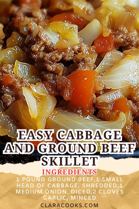 Easy Cabbage and Ground Beef Skillet Cabbage Recipe With Ground Beef, Ground Beef And Cabbage Skillet, Cabbage And Hamburger Meat, Cabbage And Beef Recipes, Ground Beef Cabbage Recipes, Cabbage Ground Beef Recipes, Ground Beef And Cabbage Recipes, Cabbage And Ground Beef Recipes, Beef And Cabbage Skillet