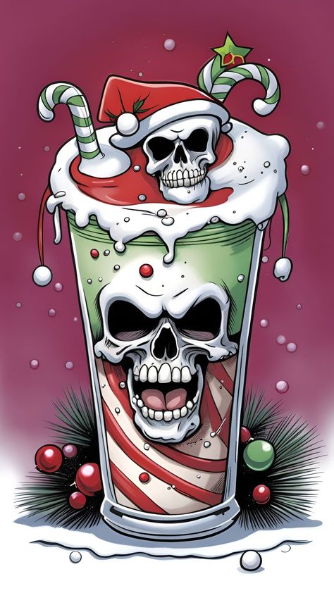 Spooky Christmas Wallpaper, Christmas Horror Art, Coffee Funnies, Holiday Horror, Tiktok Wallpaper, Merry Creepmas, Funny Halloween Decorations, Zombie Christmas, Puzzle Ideas