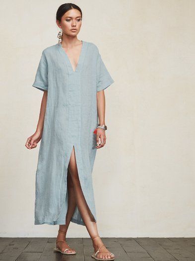 @swishandthrift Minimalisticky Chic, Áo Blu, Linen Fashion, Casual Summer Dresses, Mode Inspiration, Linen Dresses, Trendy Dresses, Wearing Dress, Tunic Dress