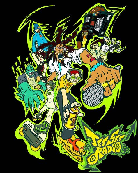 Ipod Wallpaper, Jet Set Radio, Get Funky, Sega Dreamcast, Video Game Design, Classic Video Games, Press Kit, Retro Futuristic, Pop Surrealism