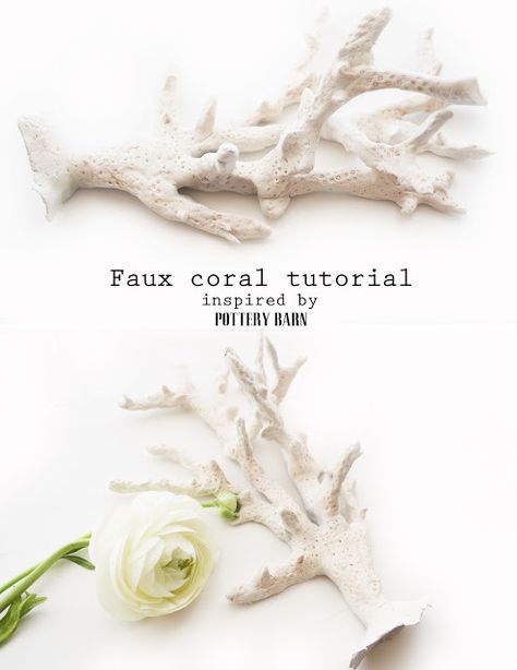 Coral Diy, Twigg Studios, Diy Coral, Clay Coral, Whale Species, Restoration Hardware Inspired, Coastal Crafts, Shell Decor, Beach Diy