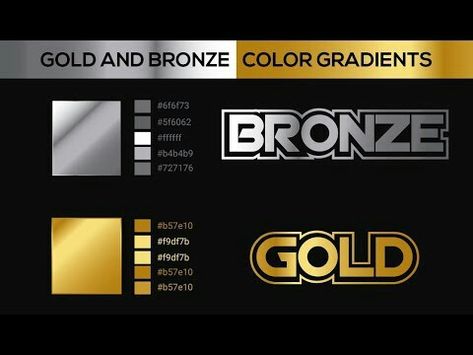 Color Names Chart, Logo Design Color Palette, Color Photoshop, Gradient Color Design, Website Color Palette, Instagram Font, Presentation Backgrounds, Gold Gradient, Make Do