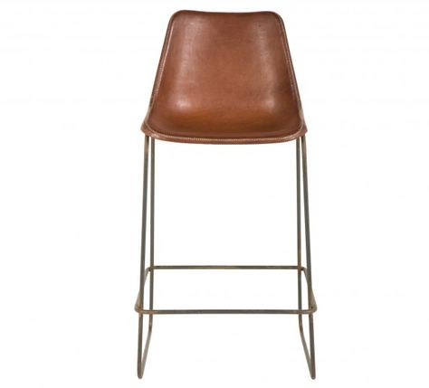 Fernando Bar Stool Look for Less Copper Bar Stools, Brown Leather Bar Stools, Brown Bar Stools, Island Stools, Crystal Falls, Modern Vintage Furniture, Leather Bar Stools, Leather Bar, Kitchen Diner