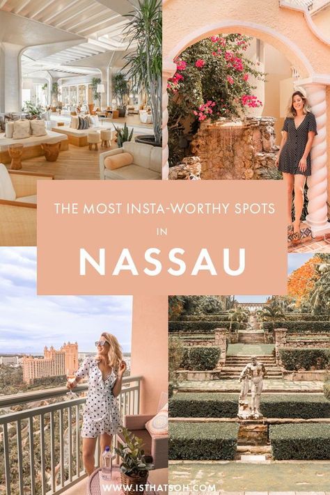 Wondering where to find the best instagram spots and photography locations in Nassau, Bahamas? On this guide, I share some of the most instagrammable spots in Nassau for the perfect shot! #Nassau #Bahamas Island Instagram Pictures, Bahamas Hotel, Grand Hyatt Baha Mar, Bahamas Hotels, Baha Mar, Paradise Island Bahamas, Atlantis Bahamas, Bahamas Travel, Bahamas Vacation