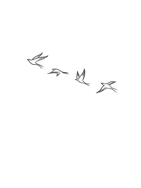 Birds In Tree Tattoo, Tato Bird, Three Birds Flying Tattoo, Tattoo Freedom Ideas, Bird Freedom Tattoo, Tattoos That Mean Freedom, Freedom Tattoo For Women, Bird Tattoo Aesthetic, Bird Aesthetic Drawing