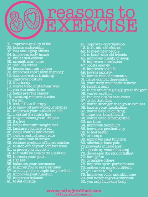 80 Reasons to Exercise Reasons To Exercise, Improve Body Image, Healthy Motivation, I Work Out, Daily Motivation, Get In Shape, Healthy Tips, Me Time, Healthy Body