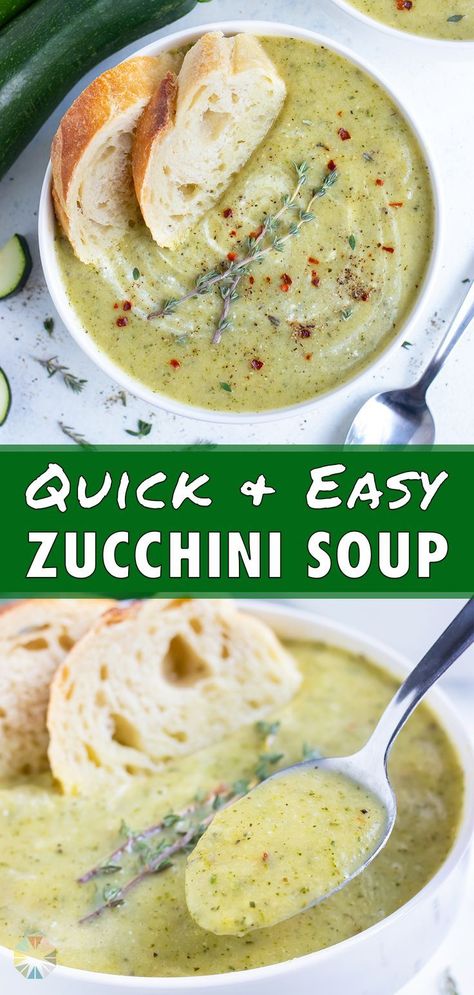 3 reviews · 30 minutes · Vegetarian Gluten free · Serves 4 · Healthy Zucchini Soup is a creamy vegetarian soup. This dish can be served hot or cold as an appetizer, light lunch, or dinner. Zucchini squash, onion, vegetable broth, Italian seasoning, and a bit of… Dinner Zucchini, Sauteed Zucchini And Squash, Creamy Zucchini Soup, Zucchini Soup Recipes, Creamy Zucchini, Refined Sugar Free Recipes, Zucchini Soup, Onion Vegetable, Healthy Zucchini