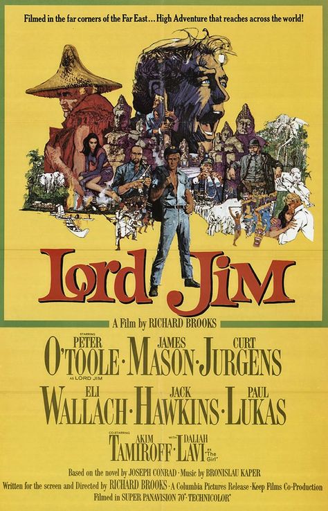 Eli Wallach, Lord Jim, James Mason, Peter O'toole, Joseph Conrad, Film Genres, Columbia Pictures, Movie Night, Movie Posters