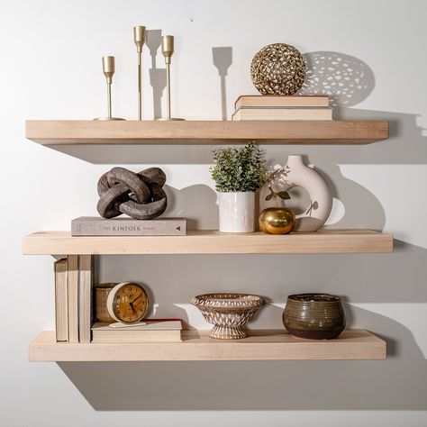 Warm, inviting and full of charm, our Maple floating shelves are the perfect addition to create a cozy atmosphere. 🍁✨ #SHELV #maplefloatingshelves #canadiancraftsmanship #canadianfloatingshelves Solid Wood Floating Shelves, Heavy Duty Floating Shelves, Floating Shelf Bracket, Walnut Floating Shelves, Oak Floating Shelves, Floating Shelf Brackets, Shelf System, Solid Wood Shelves, Oak Shelves