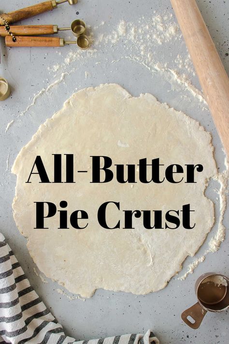 All-butter pie crust is made with just 4 simple ingredients. This easy homemade pie crust recipe comes together in minutes, and it makes a great pie crust for everything from pot pie to fruit pies to cream pies! Diy Pot Pie Crust, Easy Pot Pie Crust, Potpie Crust Recipe, 7 Up Pie Crust Recipe, Chicken Pie Crust, Pot Pie Crust, Homemade Chicken Pie, Easy Homemade Pie Crust, Chicken Pot Pie Crust