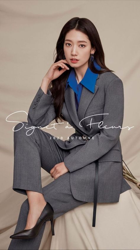 Women In Suits And Heels, Korean Woman Suit Fashion, Business Attire Photoshoot, Blazer Photoshoot, Kdrama Outfits, Woman In Suit, Fashion Model Photography, Teen Swag Outfits, Formal Fashion