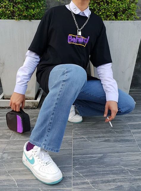 Purple Outfit Men Aesthetic, Purple Outfit Korean Men, 90s Male Outfits, Cute Male Outfits Aesthetic Pastel, Vaporwave Outfit Men, Bright Clothes Aesthetic, Y2k Male Fashion Aesthetic, Vaporwave Aesthetic Outfits Men, 90s Guys Outfits