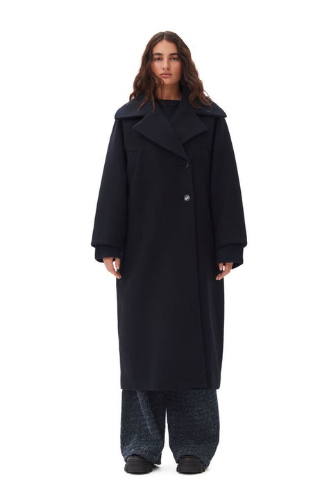 Dark Blue Wool Coat, Sky Captain Dark Blue Coat, Blue Wool Coat, Navy Wool Coat, Size 16 Women, Size 12 Women, Navy Coat, Long Wool Coat, Blue Coats, Tshirt Skirt