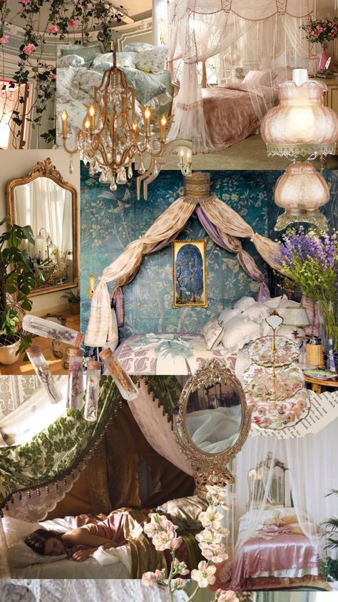 Grandma Furniture, Fairy Princess Bedroom, Princesscore Room, Rapunzel Bedroom, Prince Bedroom, Tangled Room, Header Flower, Aries Style, Bedroom Princess