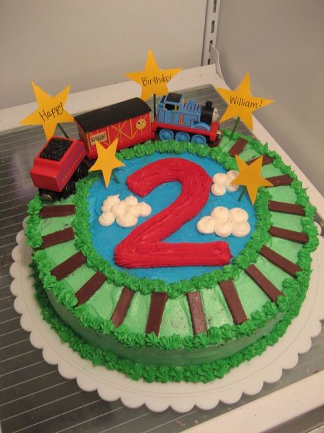 Train Birthday Party Cake, 2nd Birthday Cake Boy, Chocolate Mint Cake, Thomas Birthday Cakes, Birthday Cake Kids Boys, Thomas The Train Cake, Thomas Train Birthday, Train Theme Birthday Party, Thomas The Train Birthday