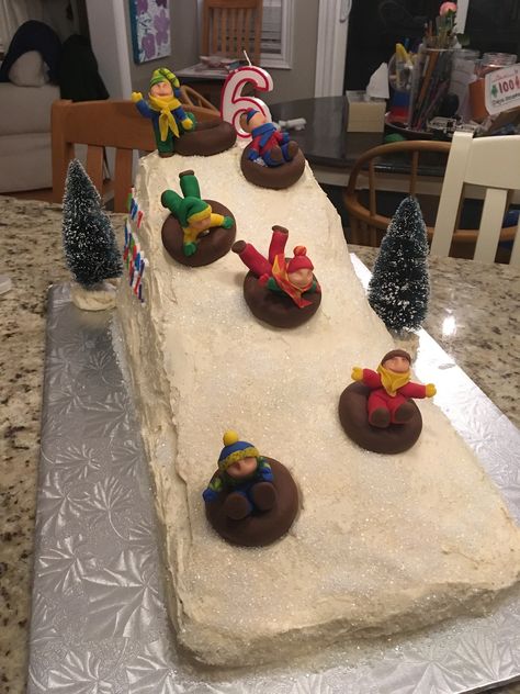 Snow Tubing Birthday Party Ideas, Snow Tubing Birthday Party, Ski Cake Ideas Birthday, Sledding Birthday Party, Ski Birthday, Sledding Party, Winter Onederland Birthday Party, Onederland Birthday Party, Hello Holiday