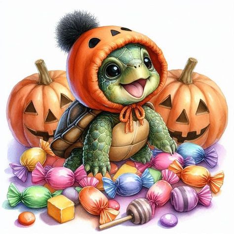 Free Printable Clipart | Requested Halloween Turtles | Facebook Halloween Turtle, Turtle Theme, Turtle Art, Theme Halloween, Beach Theme, Beach Themes, Turtles, Cartoon Characters, Free Printable