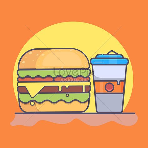 Burger Dan Minuman Vektor gambar,gambar unduh gratis,Ilustrasi 450003770,format gambar AI#illustration#other Drinks, Quick Saves