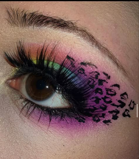 Emo Scene Makeup, 2010s Makeup, Leopard Print Makeup, Goth Eye Makeup, Funky Makeup, Scene Makeup, Swag Makeup, Makeup Help, Ethereal Makeup