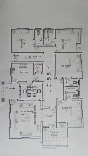 Drawings Printable, Addition Plans, Four Bedroom House Plans, Home Addition Plans, 4 Bedroom House Designs, Bungalow Style House, Three Bedroom House Plan, Bungalow Floor Plans, Indian House Plans