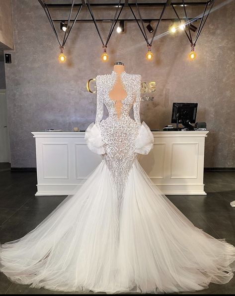 Lobola Celebration, Md Dresses, Celebrities Wedding, Wedding Dresses Long Sleeves, Latest Wedding Gowns, Glam Wedding Dress, Dresses Long Sleeves, Wedding Glam, Celebrity Wedding Dresses