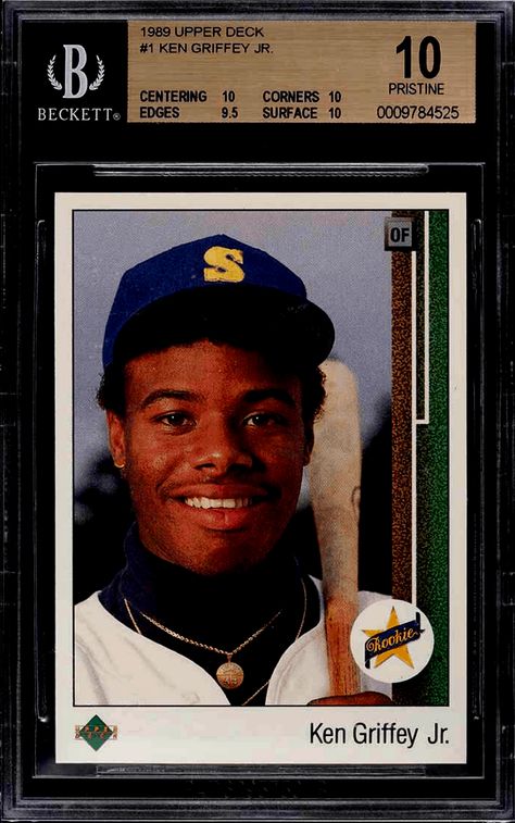 Ken Griffey Jr. Rookie Card – Top 10 Cards and #1 Buyers Guide Baseball Cards For Sale, Ken Griffey Jr, Baseball Posters, Ken Griffey Jr., Griffey Jr, Ken Griffey, Rc Auto, Hockey Cards, Seattle Mariners