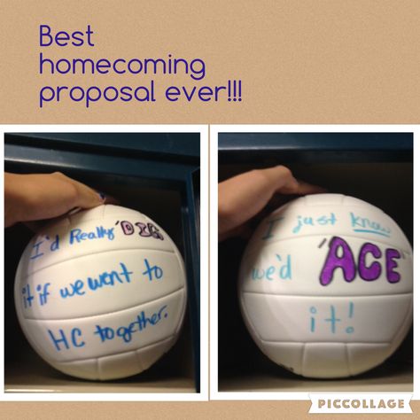 Volley Ball Homecoming Proposal, Volleyball Themed Homecoming Proposal, Hilarious Promposal, Homecoming Proposal Volleyball, Volleyball Hoco Proposals, Prom Signs, Proposal Ideas Simple, Asking To Homecoming, Romantic Ways To Propose