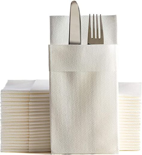 Moyes Home Kangaroo Air Laid Napkin,Perfect Size(16x16 inches,1/8 Fold, Pack of 50) Linen-Feel, Disposable,Soft & Perfect Dinner Napkins Built-in Flatware Pocket for Weddings,Parties or Events (White) Disposable Napkins Wedding, Bathroom Napkins, Paper Dinner Napkins, Linen Dinner Napkins, Wedding Buffet, White Napkins, Wedding Party Supplies, Party Tableware, Linen Towels