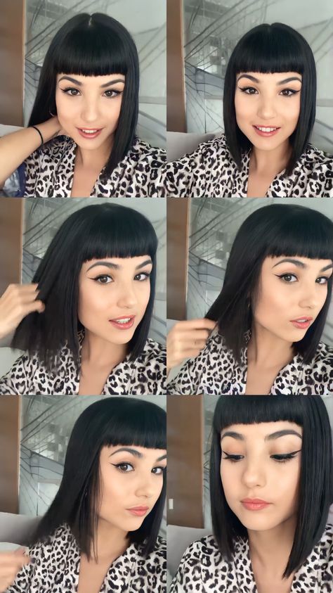 Bettie Bangs Short Hair, Hairstyles Goth, Gothic Hairstyle, Bold Hairstyles, Womens Bob Hairstyles, Embrace Your Dark Side, 1920s Hair, Gothic Hairstyles, Mullet Haircut