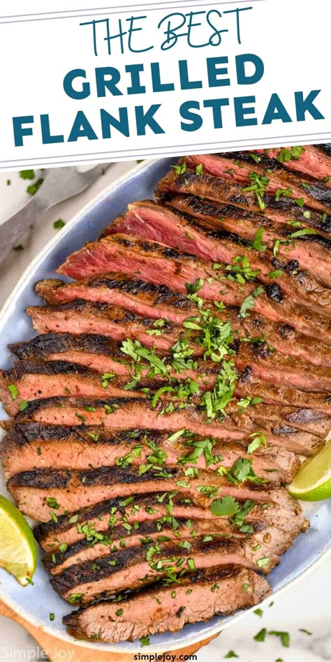 Grilled Flank Steak is such an easy delicious dinner. Our perfect flank steak marinade makes this tender, juicy, and absolutely mouthwatering. Steak In Crock Pot, Cook Flank Steak, Steak Marinades, Marinade Flank Steak, Spaghetti With Ground Beef, Charcoal Grilling, Beef Flank Steak, Easy Delicious Dinners, Flank Steak Recipes