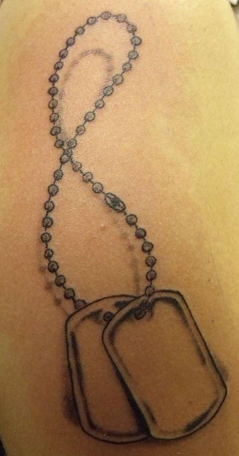 Dog Tags Tattoo, Max Tattoo, Grandpa Max, Tattoo Thoughts, Army Tattoos, Marine Wife, Military Tattoos, Forarm Tattoos, Dog Tags Military