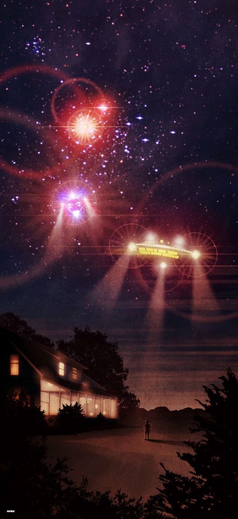 Close Encounters Matt Ferguson, Scifi Movies, Movie Synopsis, Ufo Art, Aliens And Ufos, Close Encounters, Geek Art, Alternative Movie Posters, Sci Fi Movies