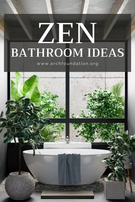 26+ Zen Bathroom Ideas - The Top Of Relaxing Vibe 2024 Zen Master Bath, Zen Bath Tub Decor, Neutral Zen Bathroom, Zen Spa Bathroom Ideas Feng Shui Master Bath, Asian Zen Bathroom, Tranquil Bathroom Ideas, Zen Bathroom Ideas, Bali Bathroom Ideas, Spa Like Bathroom Ideas