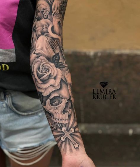 Gangsta Tattoos For Women Sleeve, Badass Sleeve Tattoos For Women, Tattoo Full Sleeve Women, Lion Sleeve Tattoo Woman, Whole Arm Tattoos For Women, Women Full Sleeve Tattoo, Best Sleeve Tattoos For Women, Tattoo Arm Sleeve Women, Women Arm Sleeve Tattoo