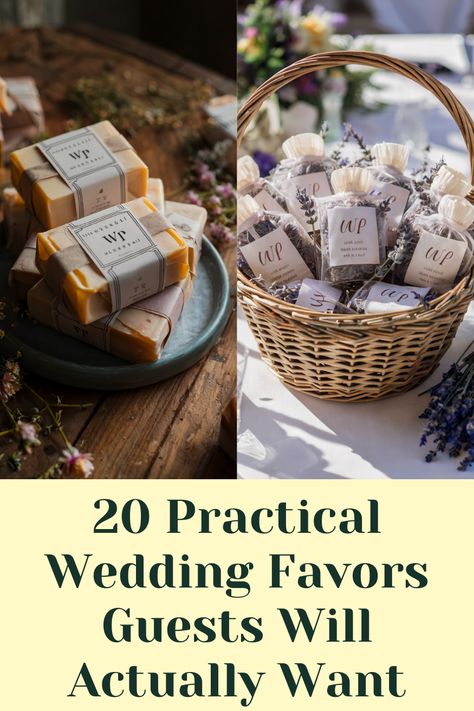 20 Wedding Favors Guests Will Appreciate and Actually Use Wedding Reception Gifts, Wedding Trinkets For Guests, Wedding Favor Display Ideas, Wedding Favors For Guests Ideas, Rustic Wedding Favors Cheap, Wedding Gift Ideas For Guests, Useful Wedding Favors For Guests, Useful Wedding Favors, Wedding Guest Favors