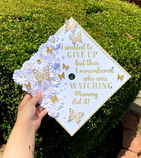 Mommy Did It Graduation Cap Ideas, Graduation Cap Designs Mommy Did It, I Wanted To Give Up Graduation Cap, I Did It For Them Graduation Cap, Grad Hats, College Grad Cap Ideas, Graduation Cap Decoration Diy, Custom Graduation Caps, Grad Hat