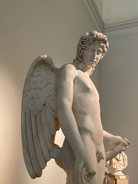 angel Greek Art Statues, Male Statue Reference, Male Angel Sculpture, Angel And Human Pose Reference, Male Figure Pose Reference, Angle Sculpture, Angel Reference, Statue Reference, Angel Pose