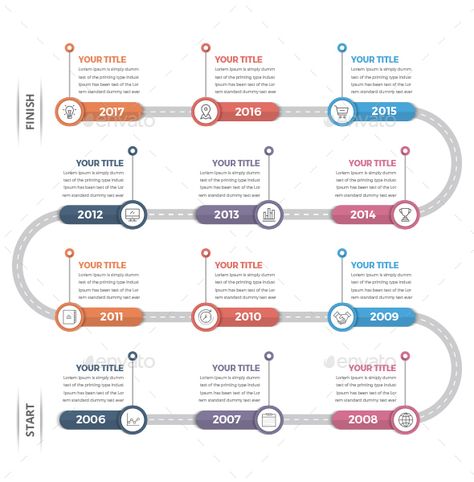 Timeline Infographics (12 Steps) - Infographics Timeline Chart Design, Process Timeline Design, Timeline Infographic Design Layout Blank, Business Infographic Design, Timeline Infographic Design, Flow Chart Design, Vertical Timeline Infographic, Infographic Layout, Powerpoint Slide Designs