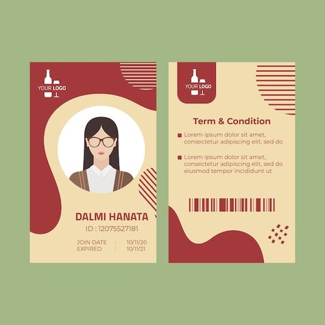 Wine id card template | Free Vector #Freepik #freevector #wine-tasting #ready-print #wine-bottle #wine Id Ideas Design, Id Design Card, Cute Id Card Template, Id Card Ideas, Nametag Templates, Aesthetic Id Card Template, Name Tag Design Template, Id Card Design Template, Id Template