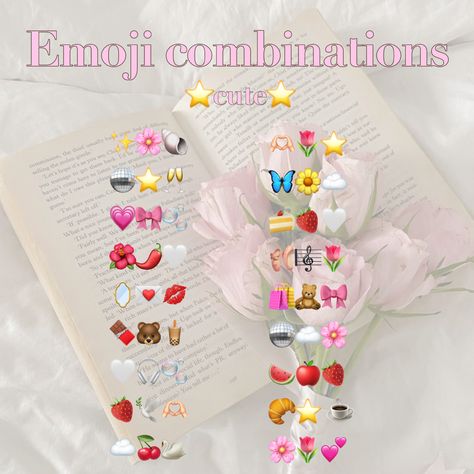 Cute emoji combinations aesthetic pink Emojis Combinations, Aesthetic Emojis, Pink Emoji, Cute Emoji Combinations, Pink Food, Emoji Combinations, Emoji For Instagram, Cute Emoji, Desi Aesthetic