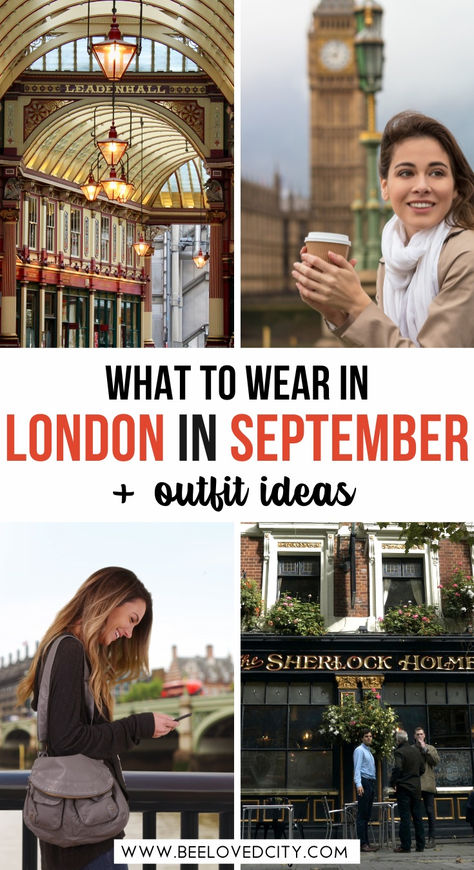 Heading to London in September? Pack for mild weather with layers like light jackets, sweaters, and comfortable shoes for exploring the city. September in London can be unpredictable, so bring an umbrella and mix chic outfits with cozy knits for cooler evenings. Think casual yet stylish for a perfect autumn look! #LondonSeptemberStyle #LondonPackingTips #AutumnInLondon London England Outfits Fall, London Autumn Fashion, London Fashion In October, London Fashion September, London In October Outfits Women, London Outfit October, London In Fall Outfits, What To Pack For London In September, Outfits For London In October