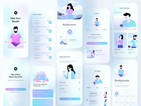 Desain Ux, Health App Design, Login Page Design, Health Apps, Health Application, Quick Meditation, App Design Layout, Ecommerce App, Ui Design Trends