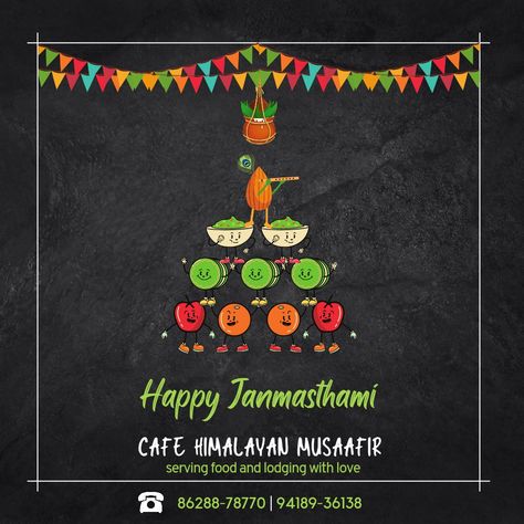 Krishna Janmashtami Social Media Post for Cafe Krishna Janmashtami Social Media Post, Janmashtami Social Media Post, Janmashtami Post, Food Video, Happy Janmashtami, Krishna Janmashtami, Media Post, Social Media Post, Krishna