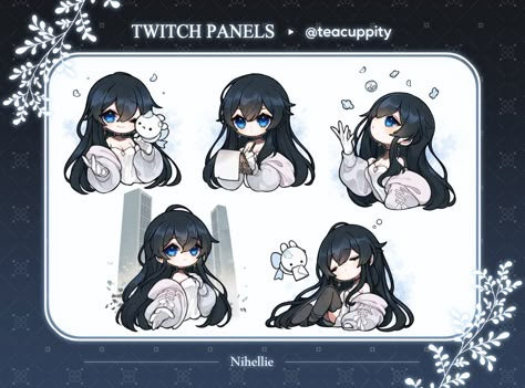 Twitch Streaming Setup, Twitch Panels, Emoji Drawing, Motion Graphics Inspiration, Sketches Tutorial, Cute Kawaii Drawings, Chibi Drawings, Commission Art, Kawaii Drawings