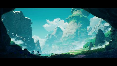 Landscape Inspiration, Substance Designer, 3d Landscape, Landscape Concept, Studio Ghibli Movies, Fantasy Places, Ghibli Movies, Environmental Design, Fantasy Art Landscapes