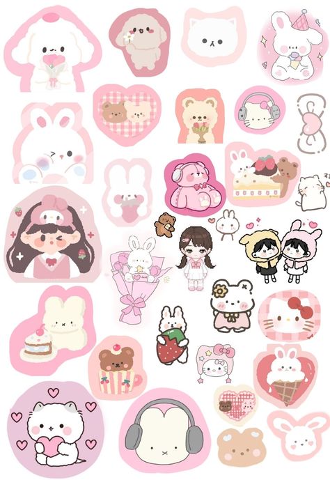 Journals Stickers Printable, Pink Cute Stickers Printable, Cute Stickers Printable For Journal, Cute Stickers Printable Aesthetic, Pink Journal Stickers, Pink Printable Stickers, Journal Printables Stickers Aesthetic, Aesthetic Stickers For Journal, Journal Stickers Aesthetic