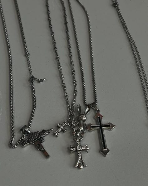 Chrome Hearts Jewelry, Grunge Aesthetics, Unique Nail Art, Grunge Jewelry, Edgy Jewelry, Aesthetic Inspiration, Jewelry Accessories Ideas, Of Aesthetic, Dope Jewelry